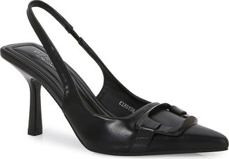 Berness Buckled Pointed Toe Slingback Pump in Black at Nordstrom Rack, Size 7.5