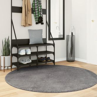 vidaXL Vidaxl - Alfombra De Pelo Corto Suave Lavable Huarte Antracita &Oslash; 160 Cm