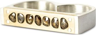 Parts Of Four Plate ring - unisex - Brass/Diamond/Sterling Silver - 10