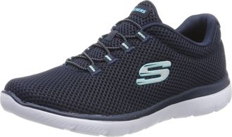 Skechers Womens Summits Artistry Chic Sneaker, Navy Light Blue, 3.5 UK