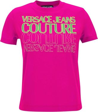 Versace Jeans Couture Stijlvolle T-shirts en Polos - Dames - T-shirts - Roze - 2XS - Tops