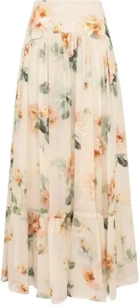 Zimmermann Rokken, Dames, Veelkleurig, S, Carousel Burnout Midi Rok
