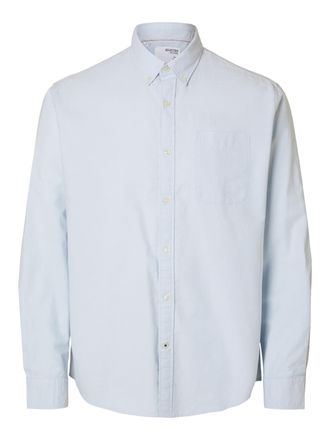 Selected Langarmhemd SELECTED SLHREG-MAT OX LS SHIRT D, Herren, Gr. XXL, N-Gr, weiss (skyway detail:wei&szlig; mix), Web, Obermaterial: 100% Baumwolle, unifarben, re