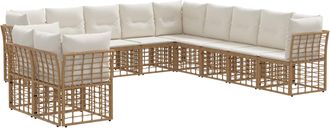 vidaXL Conjunto De Sof&aacute;s De Exterior Natural Poli&eacute;ster Vidaxl