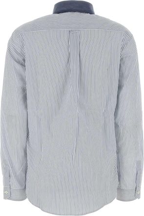 Miu Miu Womens Embroidered Poplin Shirt Blubianco Exterior: Coton Camicie