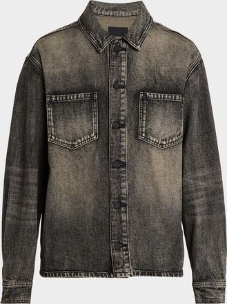 Rta Mens Faded Denim Shacket