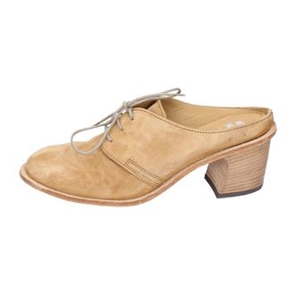 Moma Vintage Elegante Su&egrave;de Hak Mules - Dames - Muiltjes - Bruin - 37 EU - Su&egrave;de - Schoenen