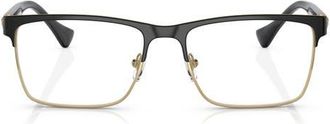 Versace 56mm Rectangular Optical Glasses in Black at Nordstrom
