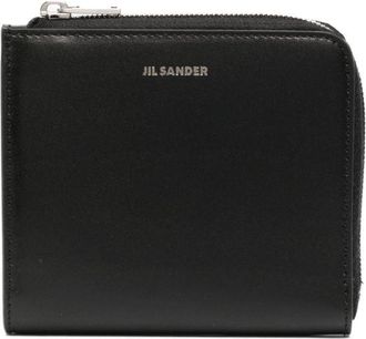 Jil Sander logo-print leather wallet - men - Calf Leather - One Size - Black