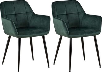 Clp Clp - Set De 2 Sillas De Sal&oacute;n Emia En Terciopelo Verde
