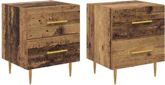 vidaXL Bedside Cabinet with Drawer 2 pcs Old Wood 40 x 35 x 47.5 cm vidaXL