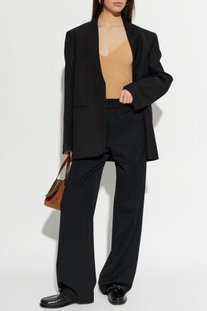 Jil Sander Bodysuit With Spaghetti Straps And V-neckline, Womens, Beige