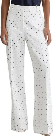 Reiss Beatrix Polka Dot Wide Leg Suit Trouser