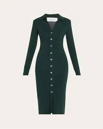 Anemos Womens Cardigan Midi Dress In Dark Green