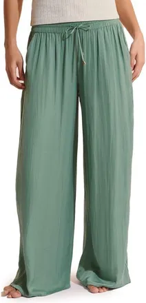 Etam Cheeta Wide Leg Pajama Pants in Teal at Nordstrom, Size X-Small