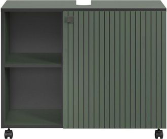 Calicosy Calicosy - Mueble bajo lavabo con ruedas 1 puerta y 2 nichos L80 cm - purebliss