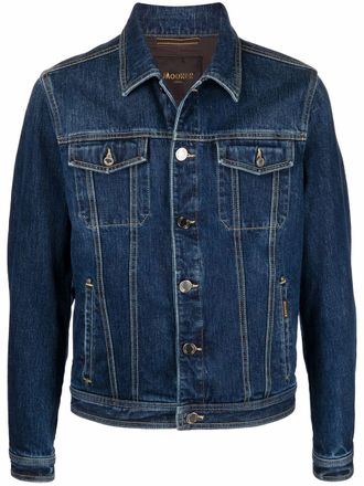 Moorer long-sleeve denim jacket - men - Cotton/Cotton/Elastane - 60 - Blue