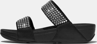 FitFlop Dames Fit Flop Lulu Maxi-Crystal Two-Bar Slippers in Zwart
