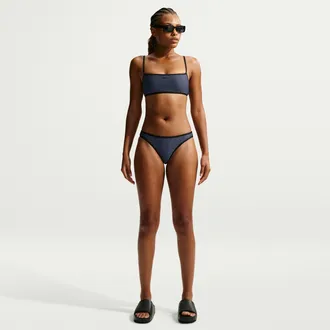 Nike Womens Swim Ripple Texture Hipster Bikini Bottom in Blue | NESSG224-097