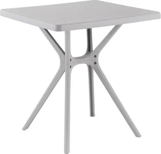 Siediti Fuori e Dentro Mesa cuadrada de jardín 70x70 cm de resina reforzada gris