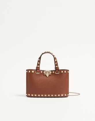 Valentino Garavani Rockstud Mini Shopping Bag In Grainy Calfskin Wo