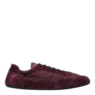 Prada Sneakers, female, Red, Size: 9 US Bordeaux Low-Top Sneakers