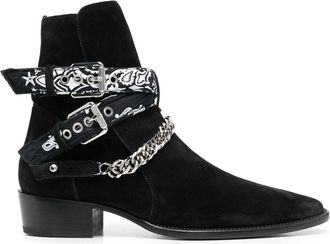 Amiri 40mm bandana boots - men - Calf Leather/Calf Leather/Calf Suede - 39.5 - Black