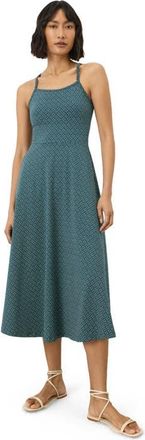 Pact Fit & Flare Midi Dress Made With Organic Cotton in Ditsy Dot Floral Deep Aqua at Nordstrom, Size X-Small