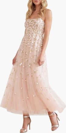Needle & Thread Meadow Ditsy Cami Ankle Gown in Opal/peach at Nordstrom, Size 12