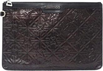 Jimmy Choo London Pre-owned Clutch Bag - unisex - Pre-owned - Bruin - Maat: ONE Size Leer