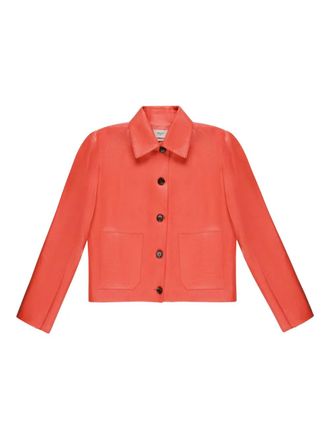 Bally button-up leather jacket - Orange