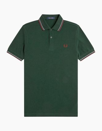 Fred Perry Mens Fred Perry Twin Tipped Fred Perry Polo Shirt - Grassroots Oxblood - Size: 36