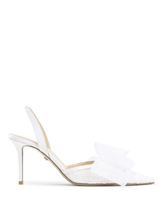 Mach & Mach Le Cadeau White Lace Slingback
