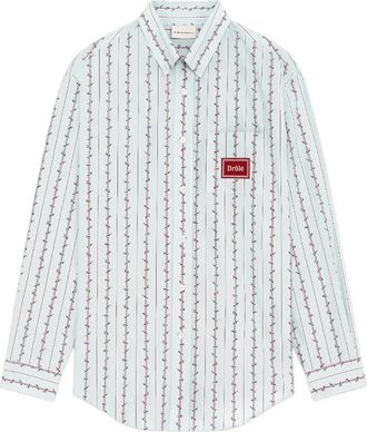 Drôle de Monsieur Camicia Fleurs Tressées - Blu