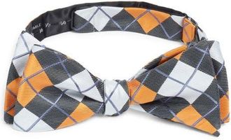 Clifton Wilson Argyle Silk Bow Tie in Orange at Nordstrom