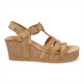 Panama Jack Panama Jack Womens Wedge Heel Bark Brown Suede Leather Sandals - Vero B1