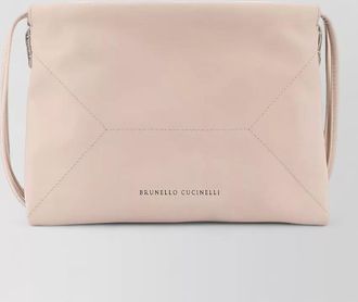 Brunello Cucinelli duo leather shoulder clutch bag monili