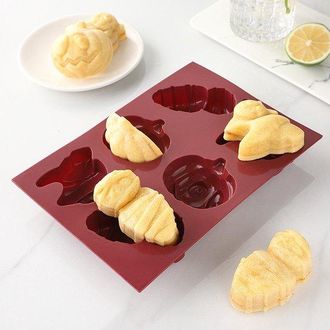 OEM Molde De Silicona Para Pastel De Halloween De 6 Cavidades, Molde De Silicona Para Hornear Calabaza Y Monstruo Para Ni&ntilde;os