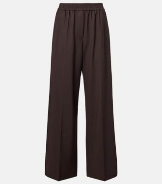 Brunello Cucinelli Wool-blend high-rise wide-leg pants