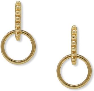 Anzie Dew Drop Claire Round Drop Earrings in Yellow Gold at Nordstrom