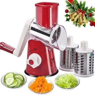 OEM Rallador Manual Giratorio Para Verduras, Rallador Manual Multifuncional Con Tambor Y 3 Cuchillas De Acero Inoxidable, Para Frutas, Verduras Y Queso (r
