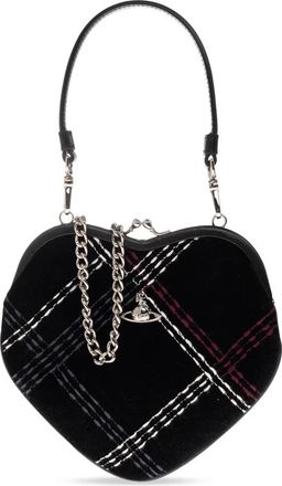 Vivienne Westwood Tassen, Dames, Zwart, ONE Size, Leer, Belle Heart Frame Bag