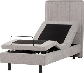 Beliani Letto Tessuto Grigio Chiaro Elettrico Regolabile con Telecomando 80 x 200 cm Duke II