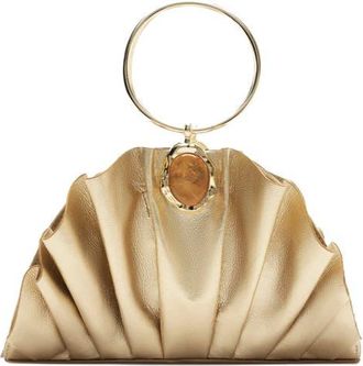 Arezzo Small Ravena Leather Clutch in Platino at Nordstrom