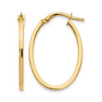 Diamond2Deal 14K Yellow Gold Oval Shape Hoop Earrings