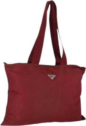 Prada Pre-owned Nylon Tote Bag - Dames - Vintage Shopper - Rood - ONE Size - Nylon - Vintage