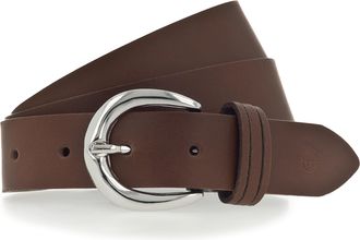 Tamaris Lederg&uuml;rtel TAMARIS, Damen, Gr. 11,5, braun, Rindsleder, unifarben, Basic, G&uuml;rtel Lederg&uuml;rtel, mit gl&auml;nzender silberfarbener Schliesse