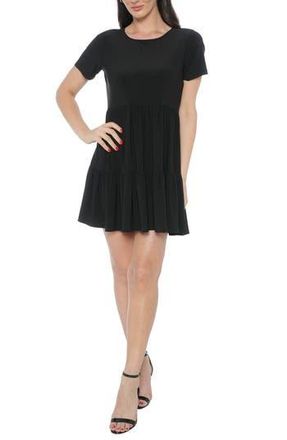 Tash And Sophie Jersey Tiered Dress in Black at Nordstrom Rack, Size X-Large