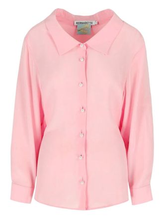 Bernadette Guido blouse met parelknoop - Roze