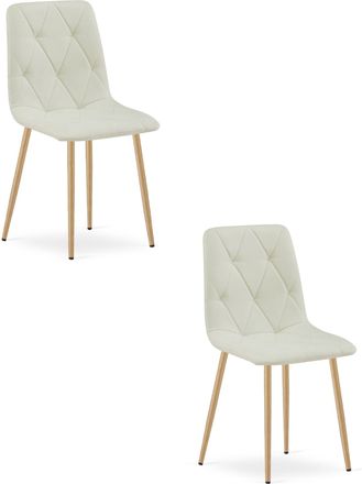 OEM Silla Libra - Tela Beige / Patas Color Madera X 2